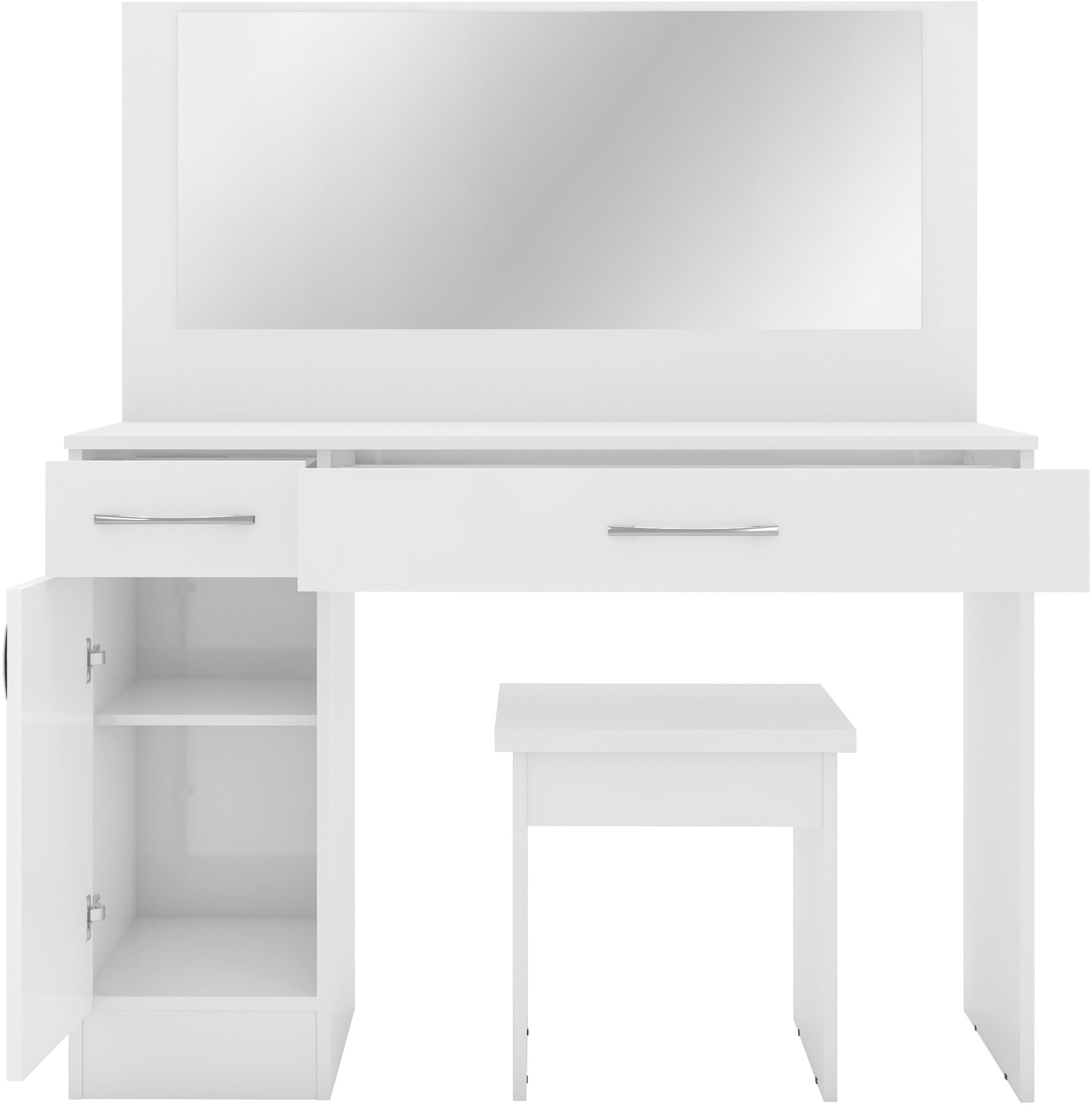 Nevada Vanity/Dressing Table Set White Gloss