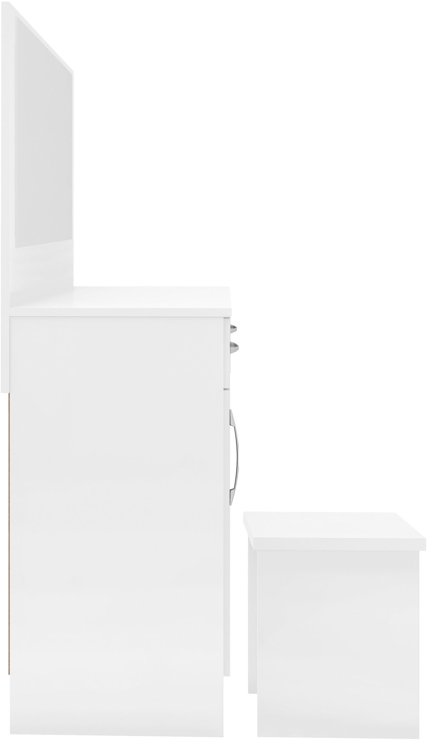 Nevada Vanity/Dressing Table Set White Gloss