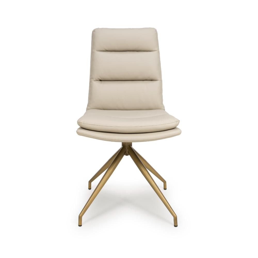 Nobo Swivel Chair Bronze legs Taupe - Set of 2