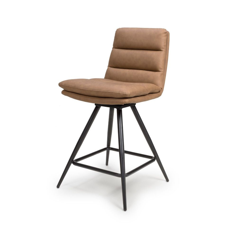 Nobo Swivel Counter Chair - Set of 2 - Tan - Image 2