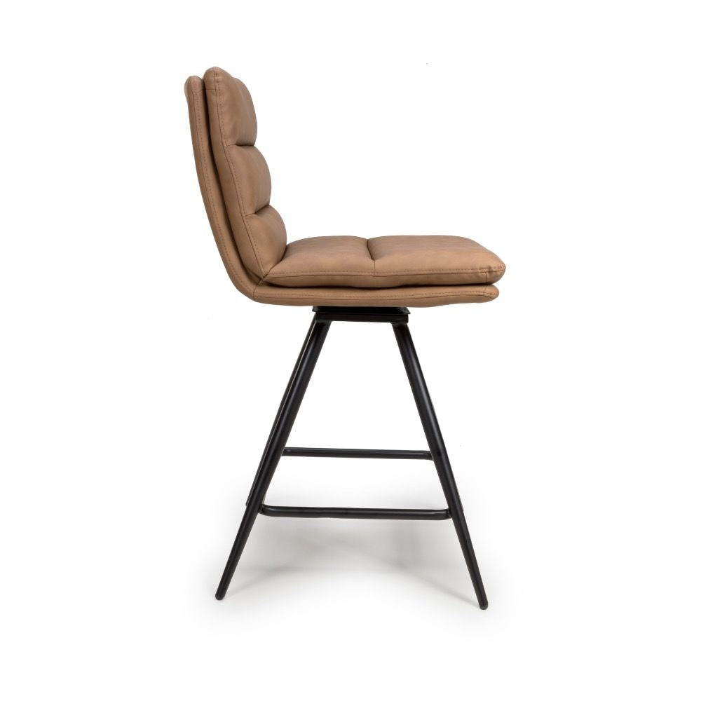 Nobo Swivel Counter Chair - Set of 2 - Tan - Image 5