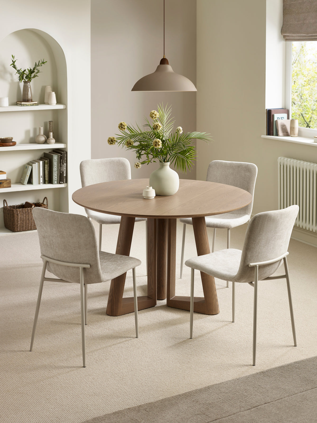 Nora Upholstered Dining Chair (Set of 4) - Cream Chenille