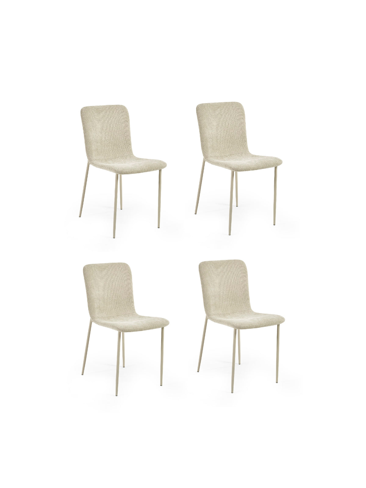 Nora Upholstered Dining Chair (Set of 4) - Cream Chenille