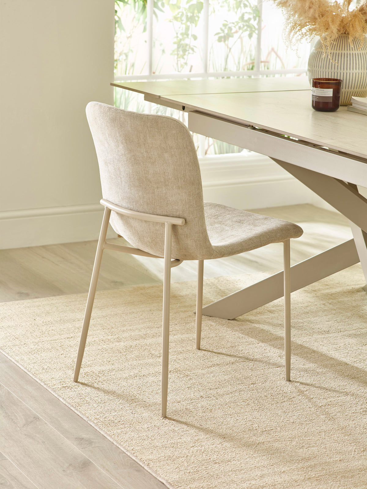Nora Upholstered Dining Chair (Set of 4) - Cream Chenille