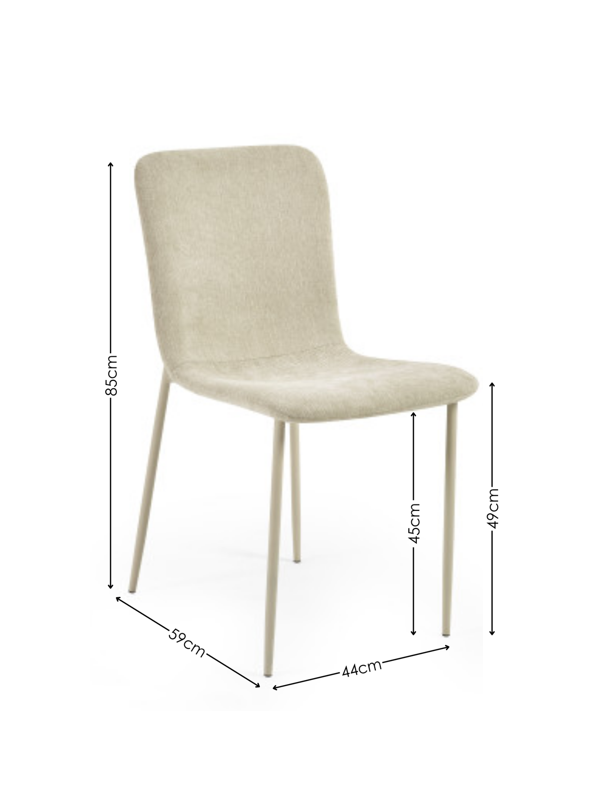 Nora Upholstered Dining Chair (Set of 4) - Cream Chenille