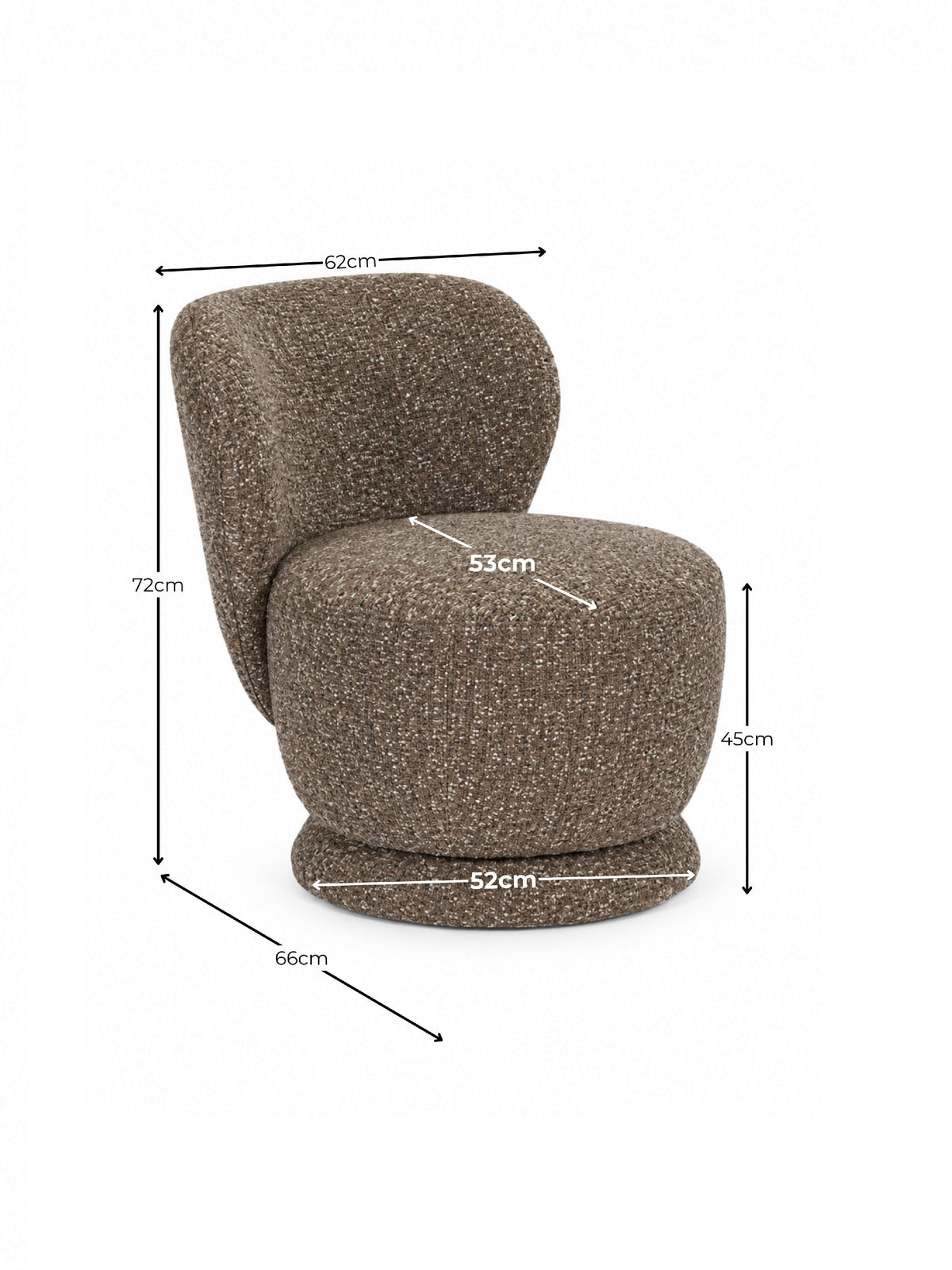 Orla Swivel Accent Chair - Hazelnut Chenille