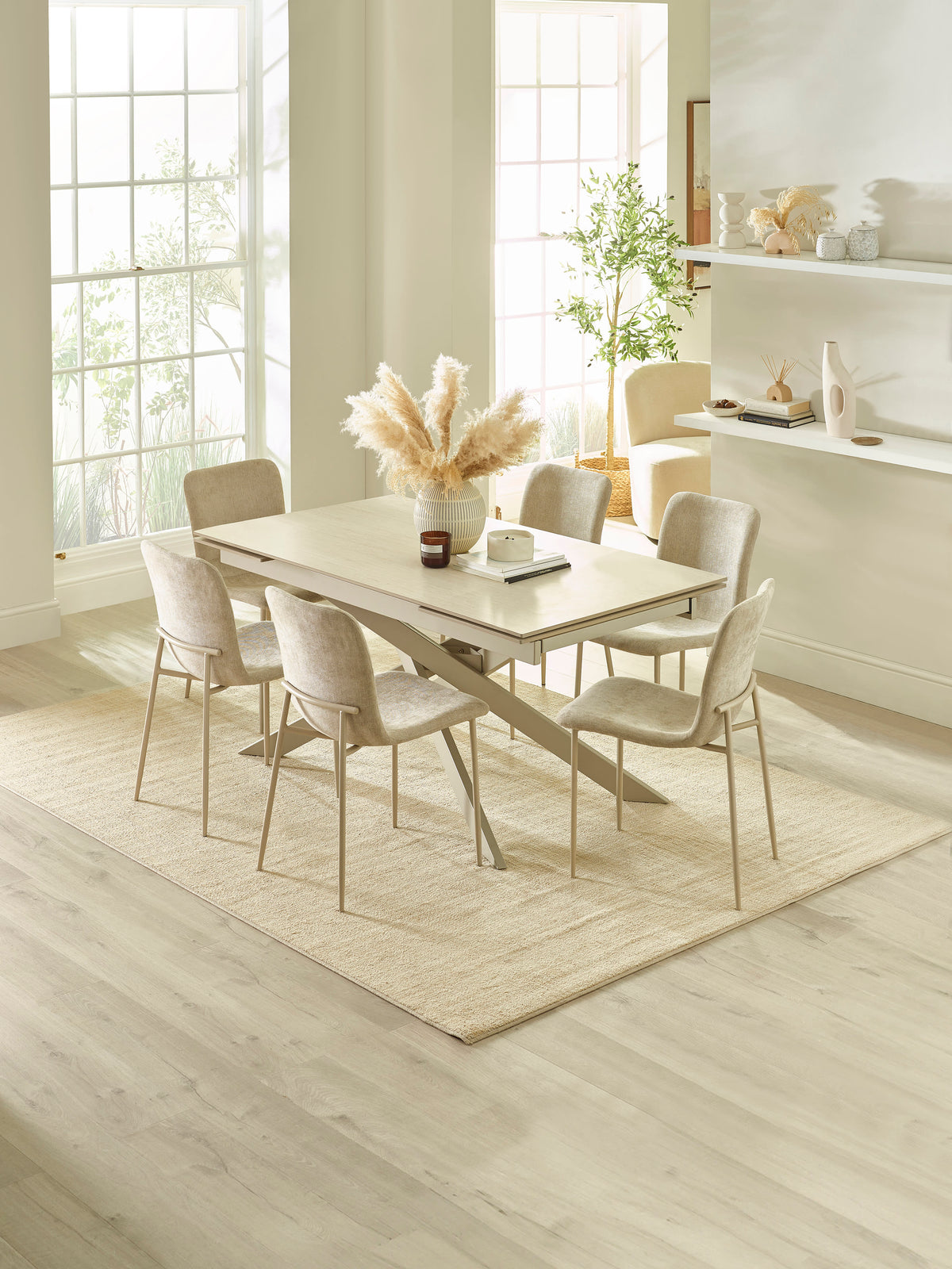 Osaka Stone Effect 160-200cm Rectangular Extending 6-8 Seater Dining Table
