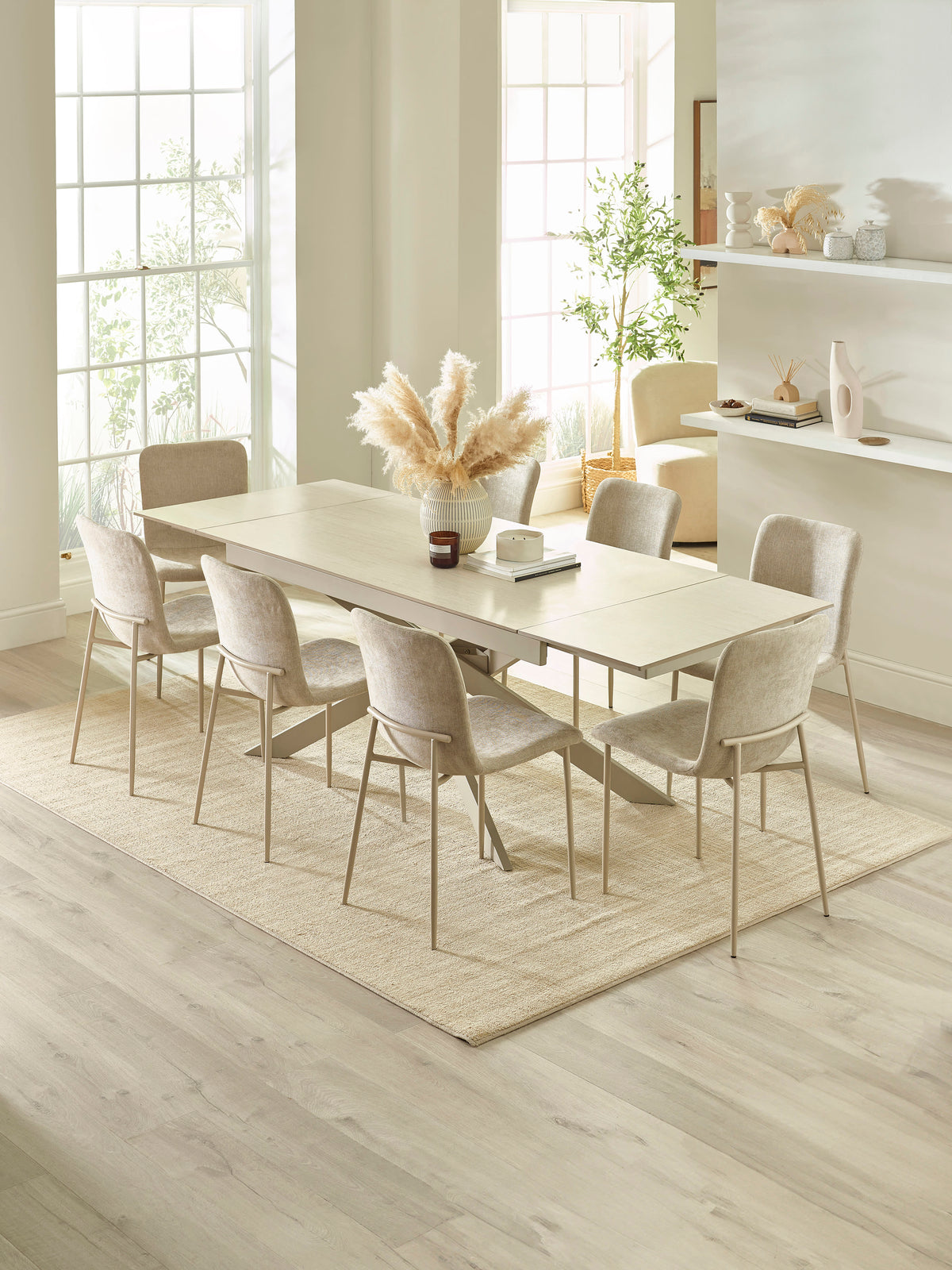 Osaka Stone Effect 160-200cm Rectangular Extending 6-8 Seater Dining Table