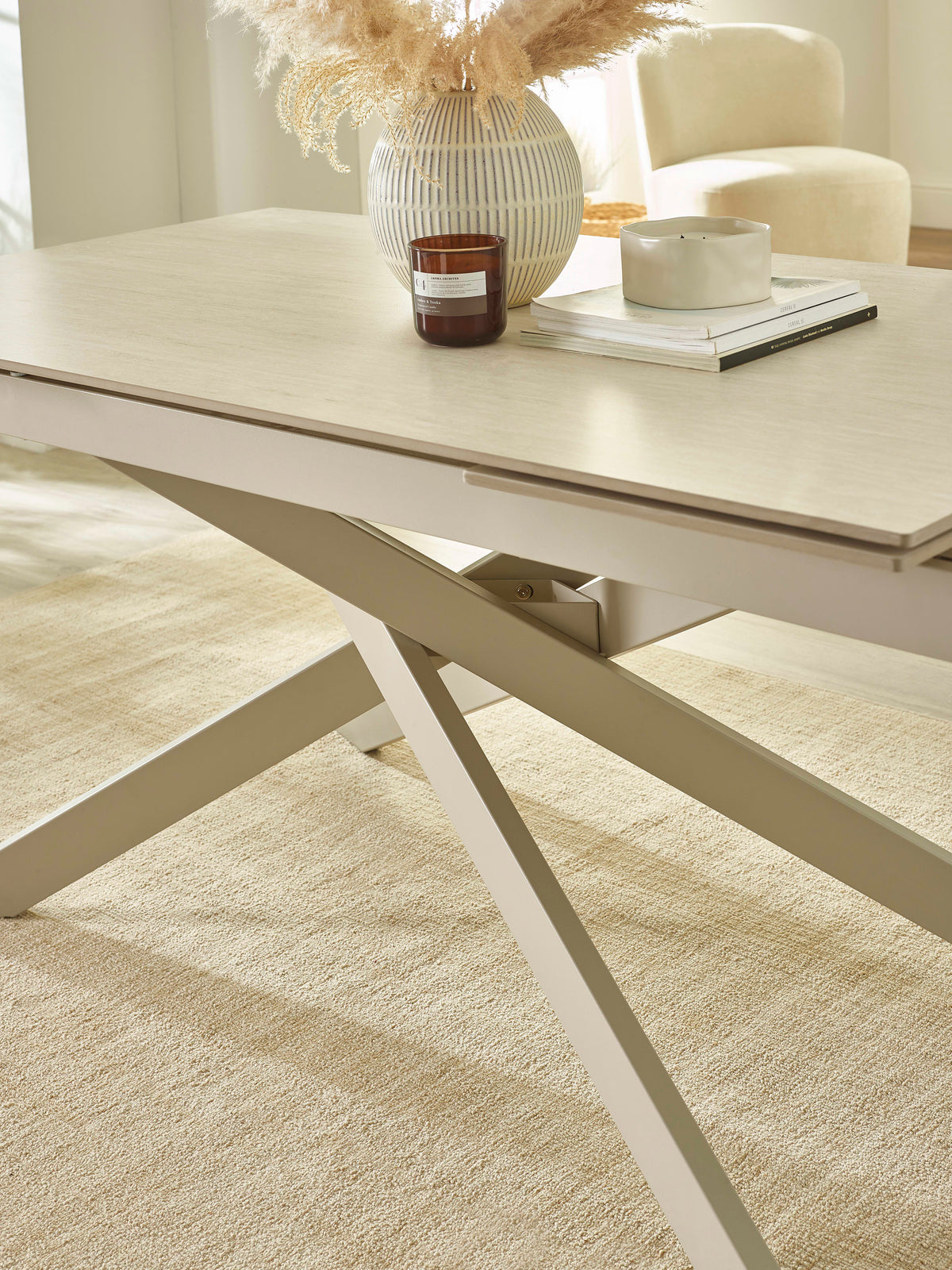 Osaka Stone Effect 160-200cm Rectangular Extending 6-8 Seater Dining Table