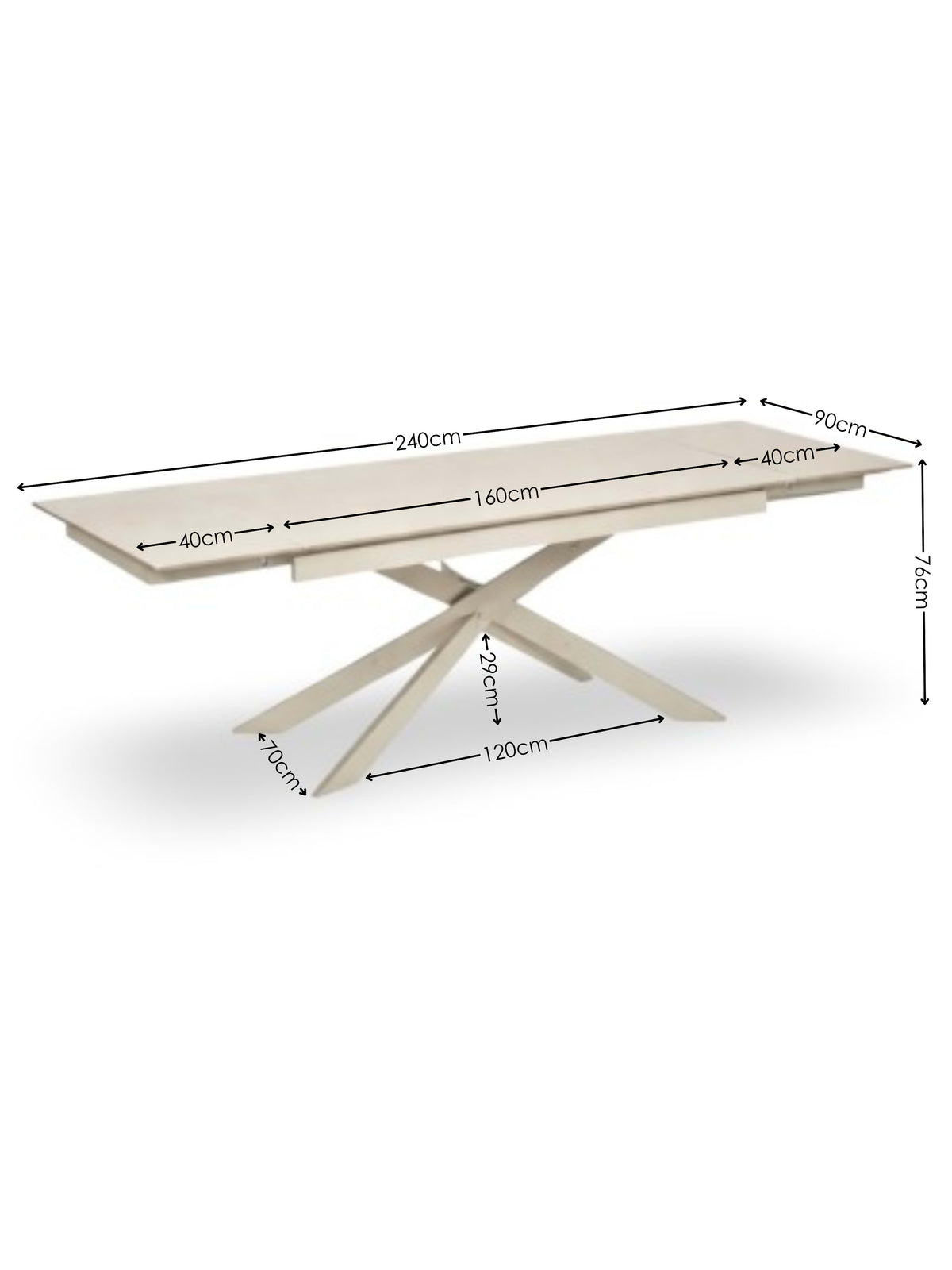 Osaka Stone Effect 160-200cm Rectangular Extending 6-8 Seater Dining Table