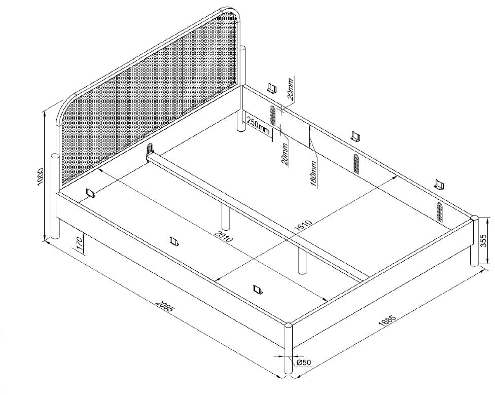 Olive Bed 160 X 200 Cm