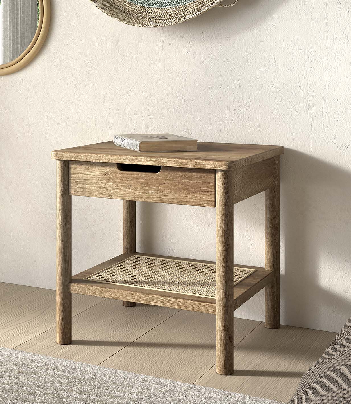 Olive Nightstand With Drawer