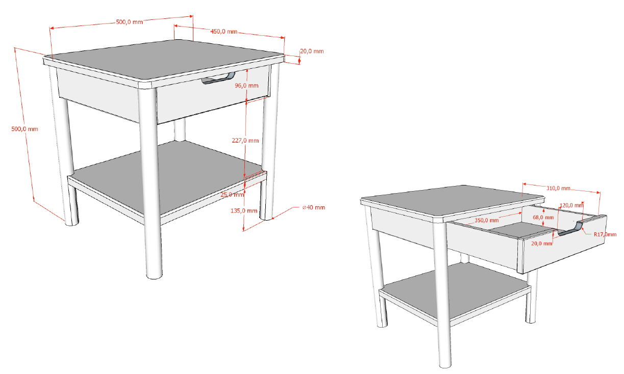 Olive Nightstand With Drawer