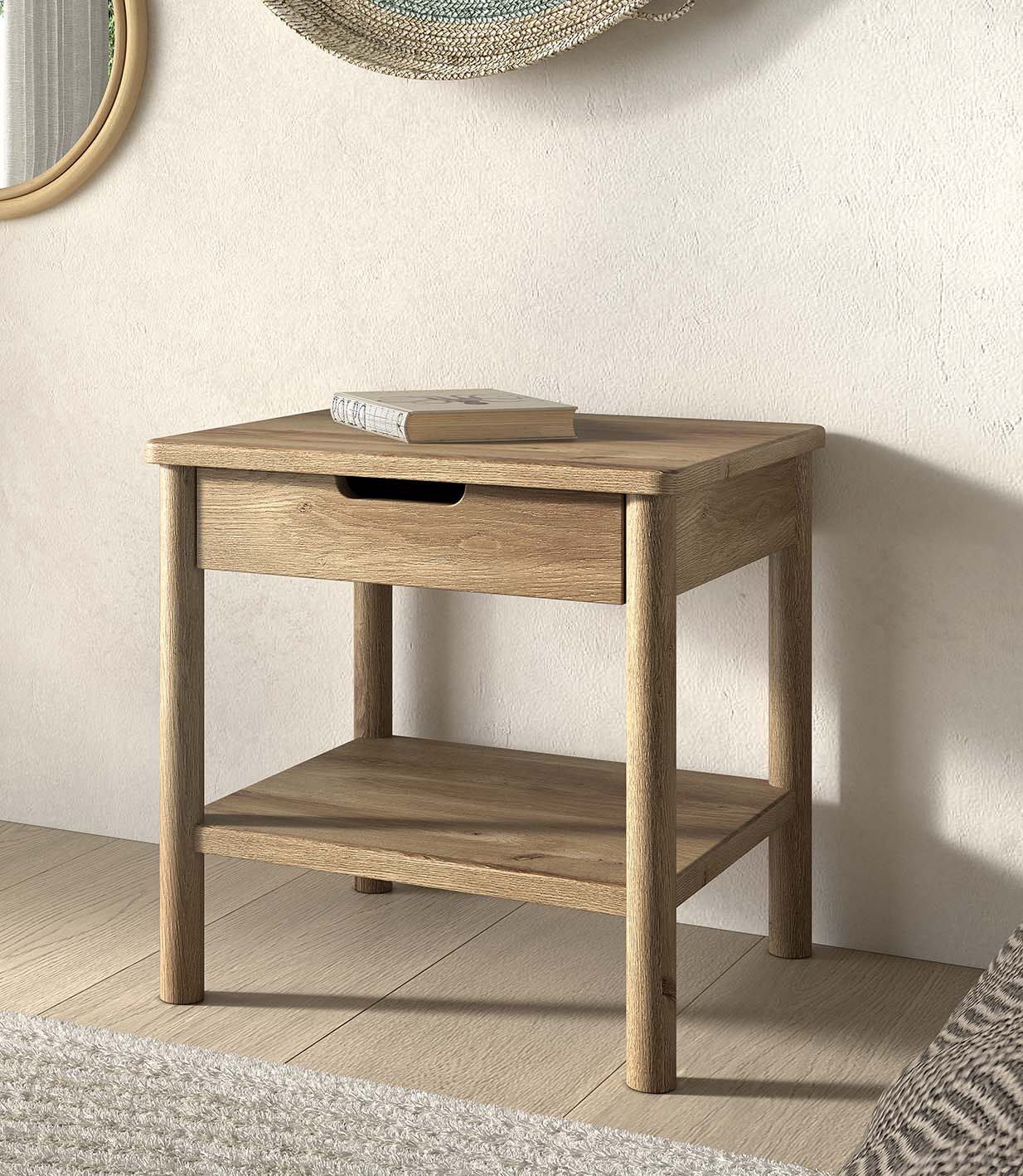 Olive Nightstand With Drawer