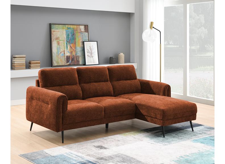 Oakley Deep Terra Fabric Sofa with Chaise