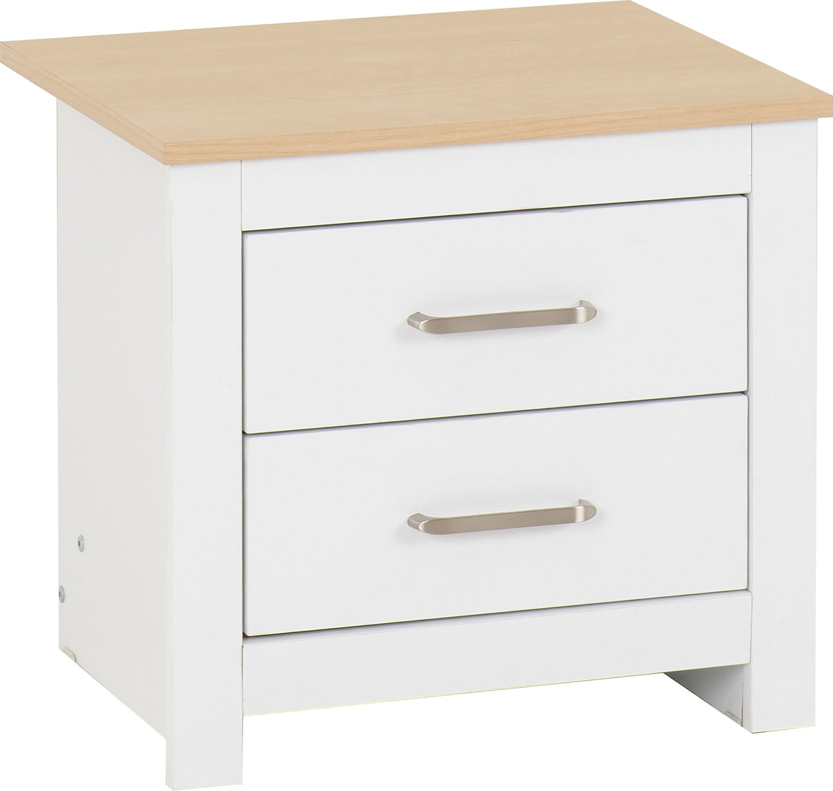 Portland 2 Drawer Bedside White/Oak Effect