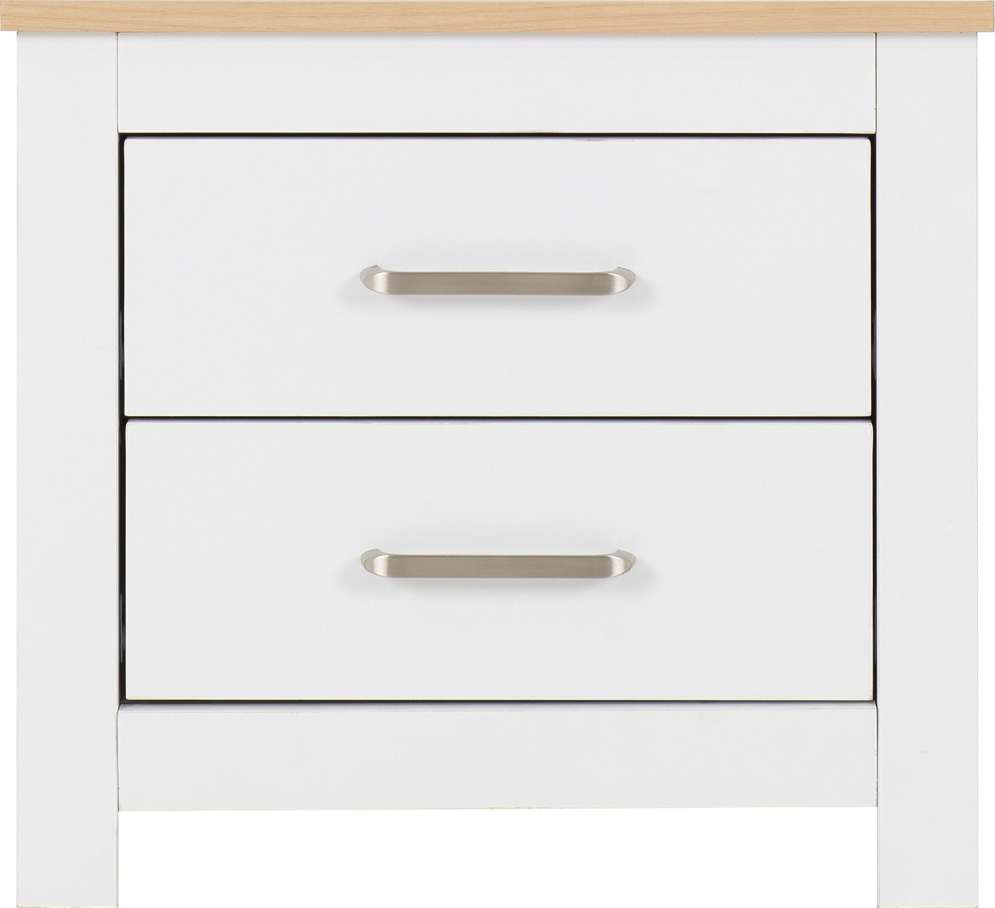 Portland 2 Drawer Bedside White/Oak Effect
