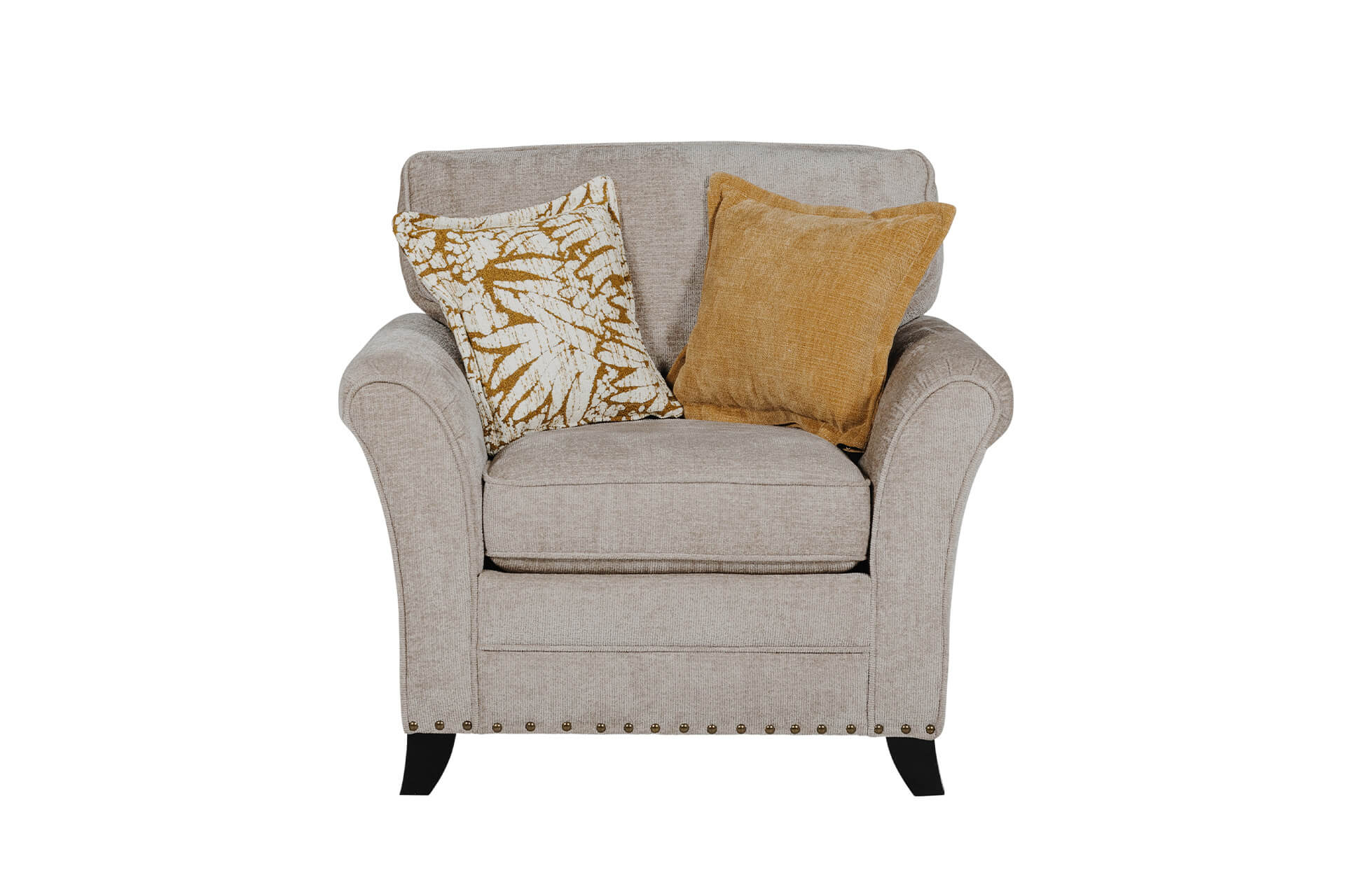 Pippa 1 Seater Sofa – Mink Upholstered with Scatter Cushions
