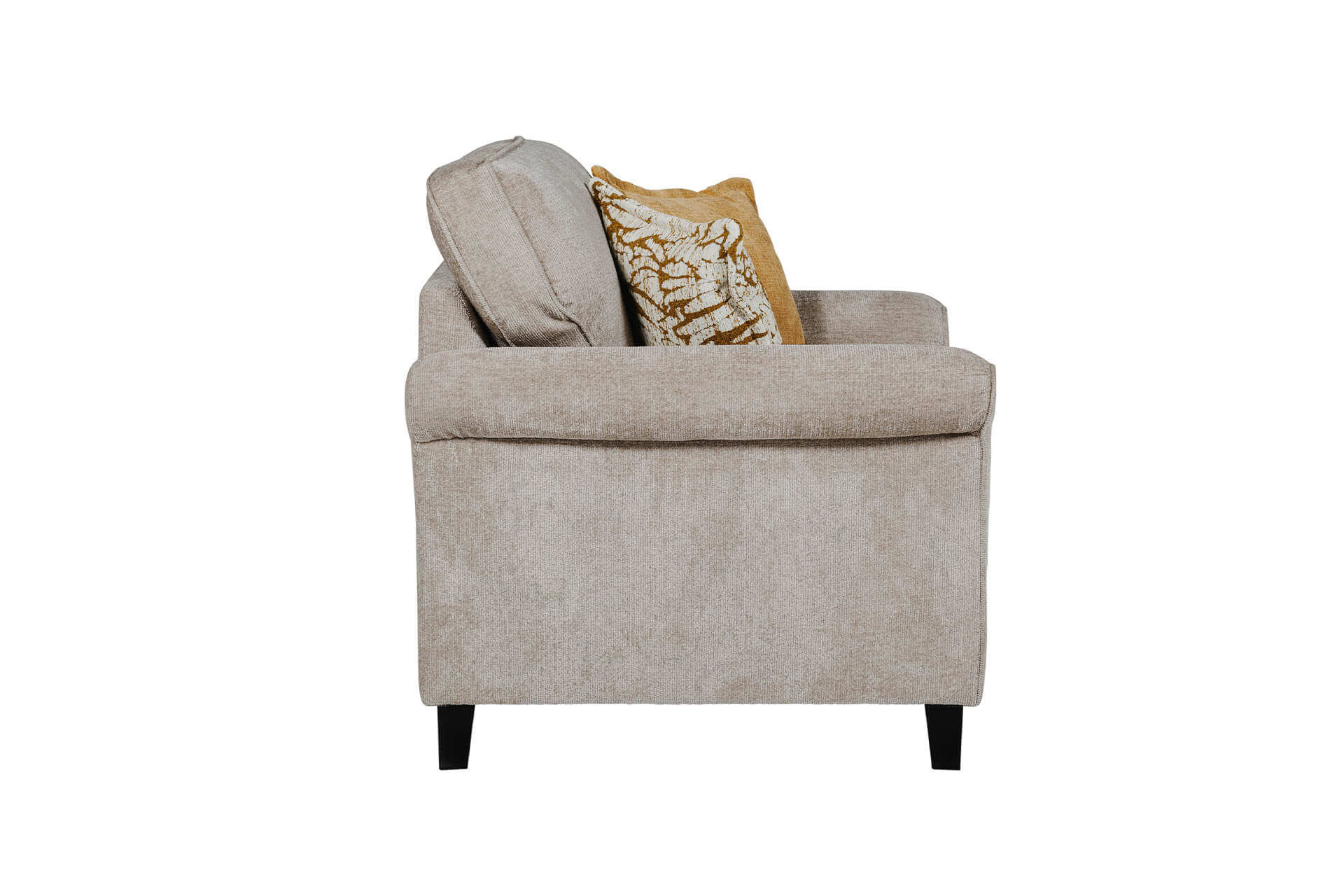 Pippa 1 Seater Sofa – Mink Upholstered with Scatter Cushions