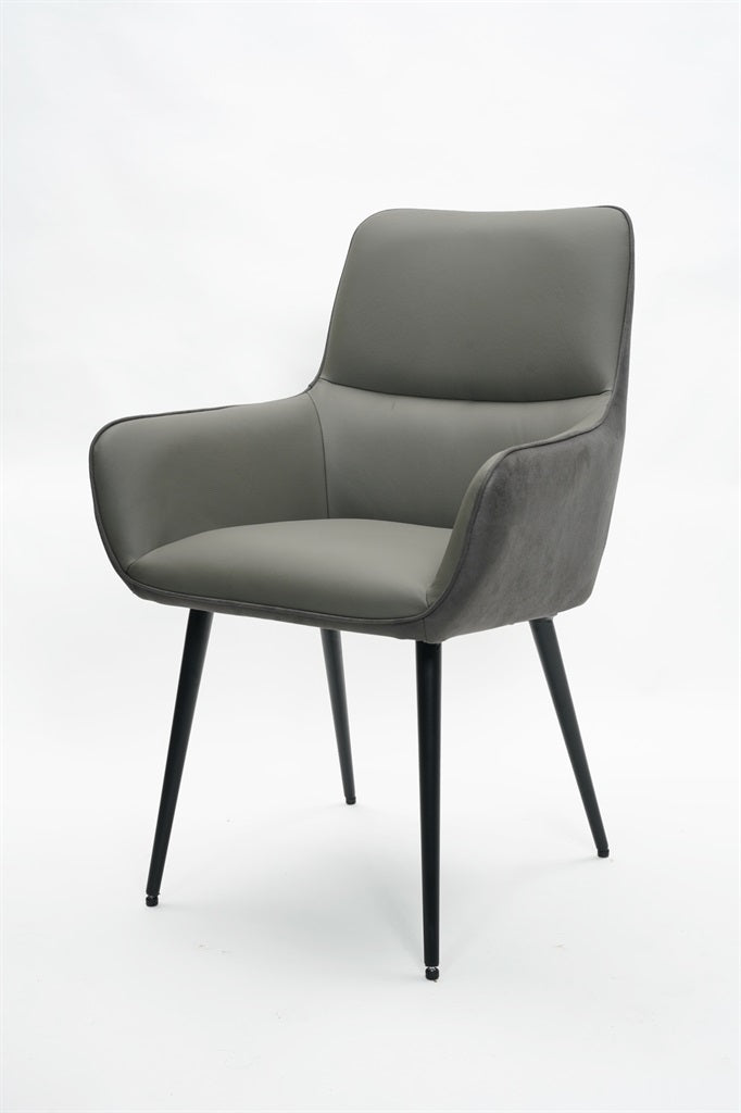 Rebecca Dining Chair Grey Leather