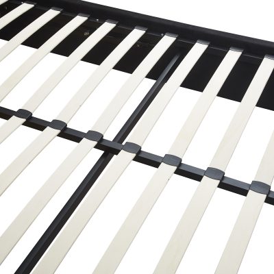 MADISON 4'6" OTTOMAN BED - BLACK VELVET FABRIC