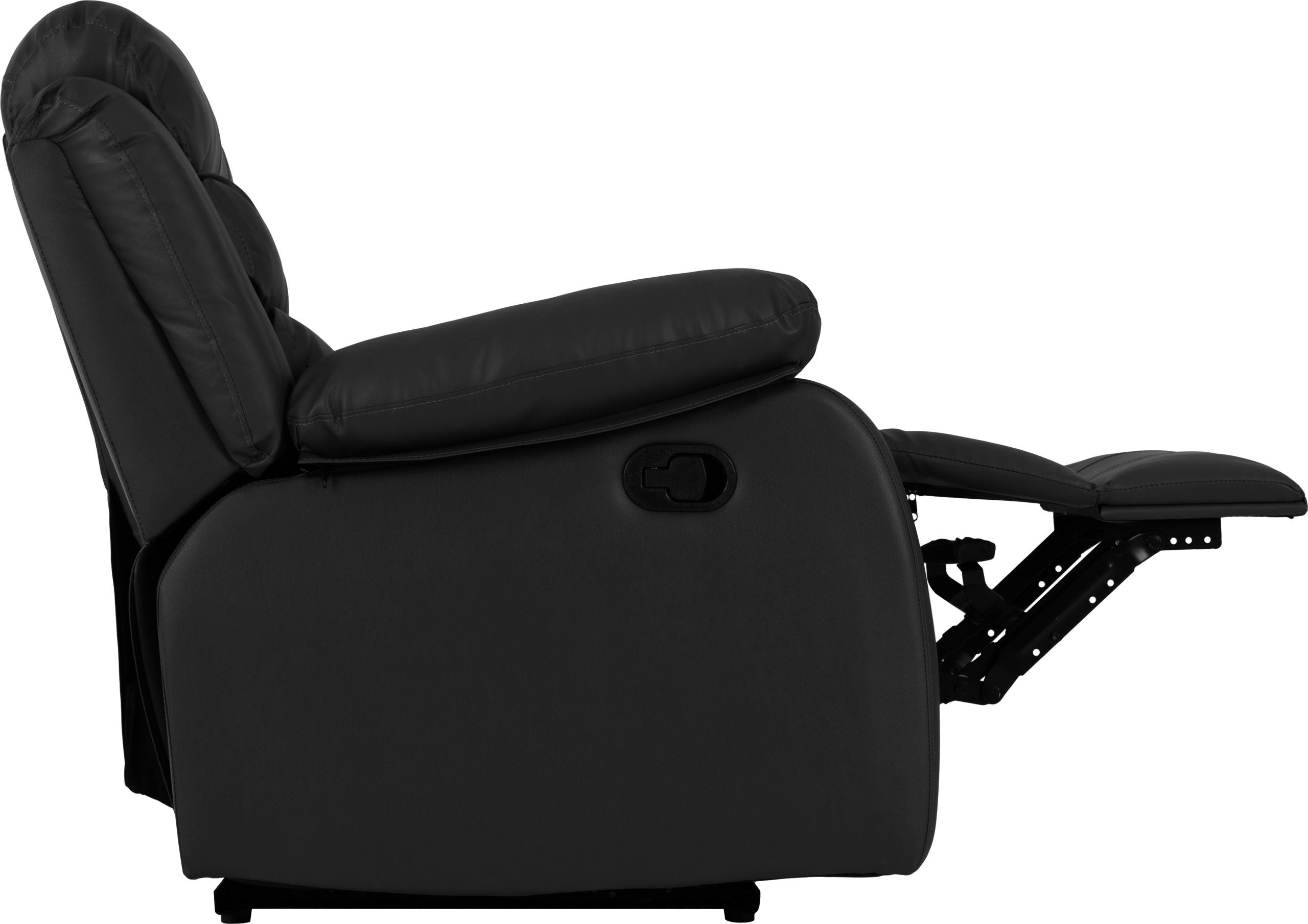 Roma 3+2 Recliner Suite Black Faux Leather