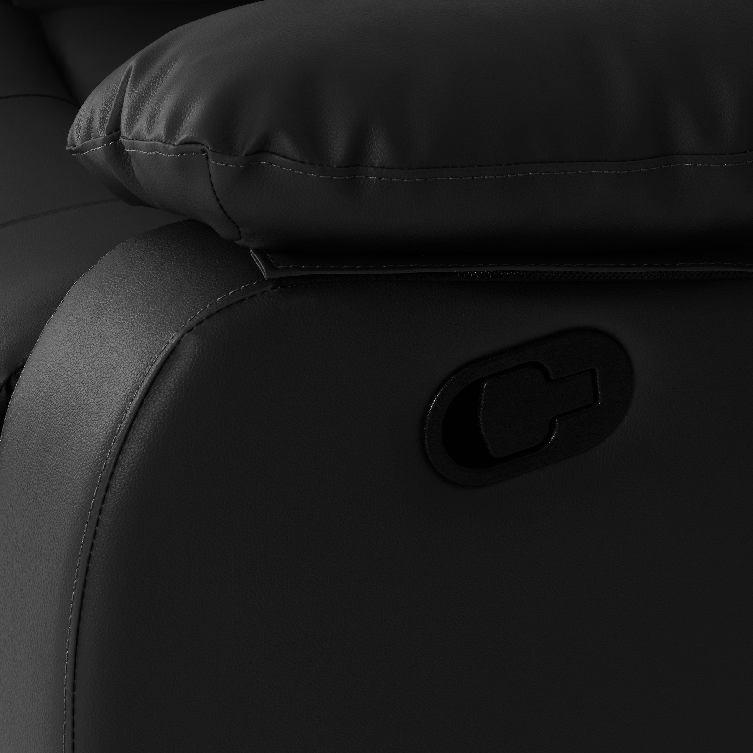Roma 3+2 Recliner Suite Black Faux Leather
