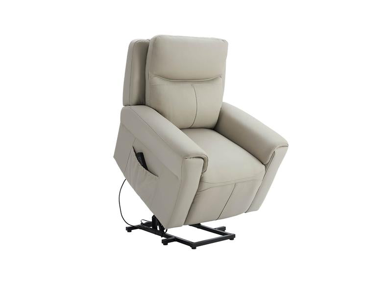 Russo Lift and Rise Chair – Stone Upholstered with Electric Dual Motor