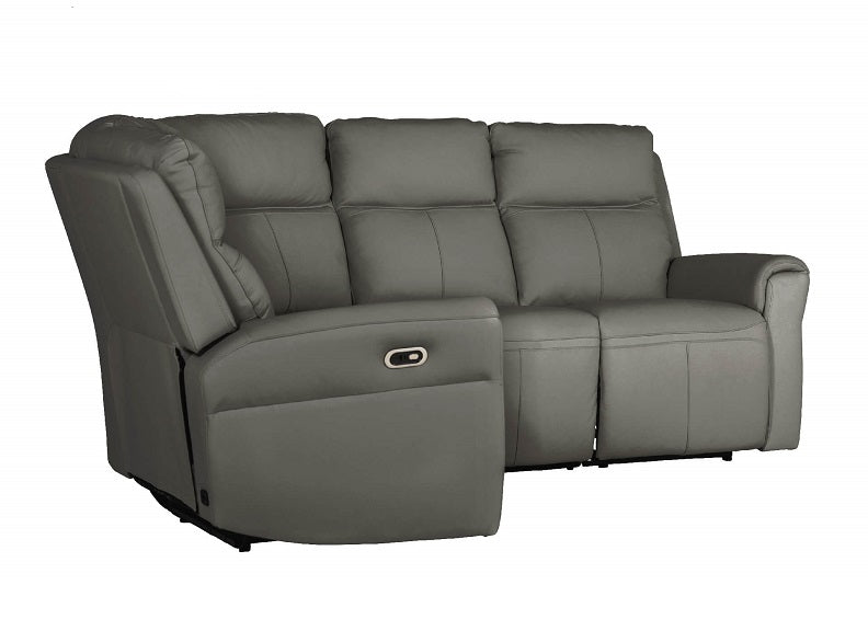 Russo Corner Group Electric Reclining Sofa – Ash Leather With USB Ports (4pcs)