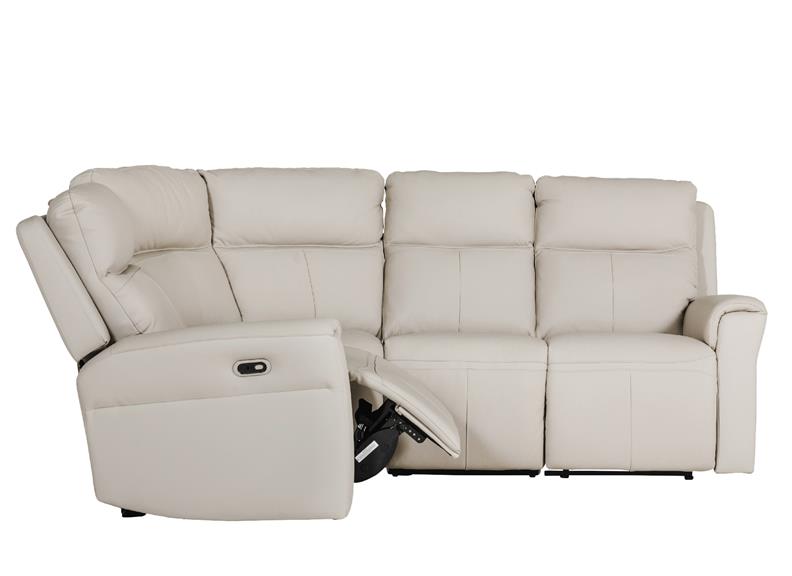 Russo Corner Group Electric Reclining Sofa – Stone Leather With USB Ports (4pcs)