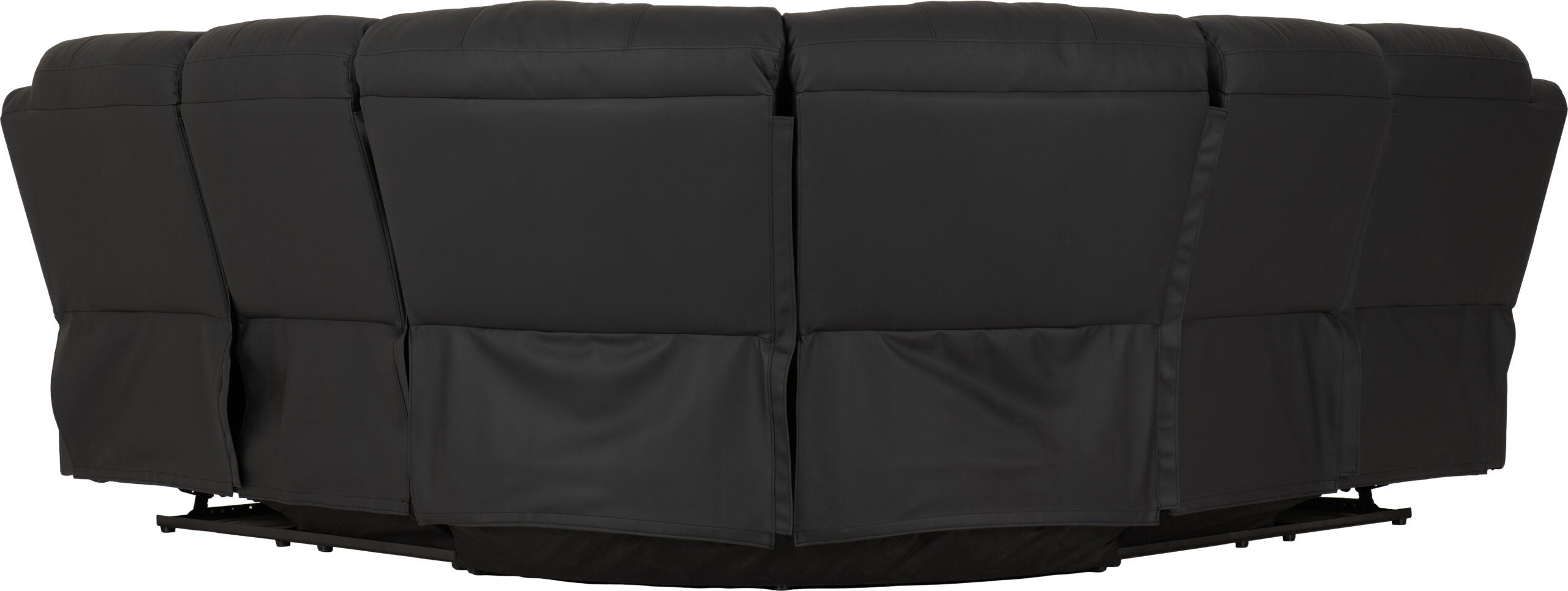Roma Corner Recliner Sofa Black Faux Leather