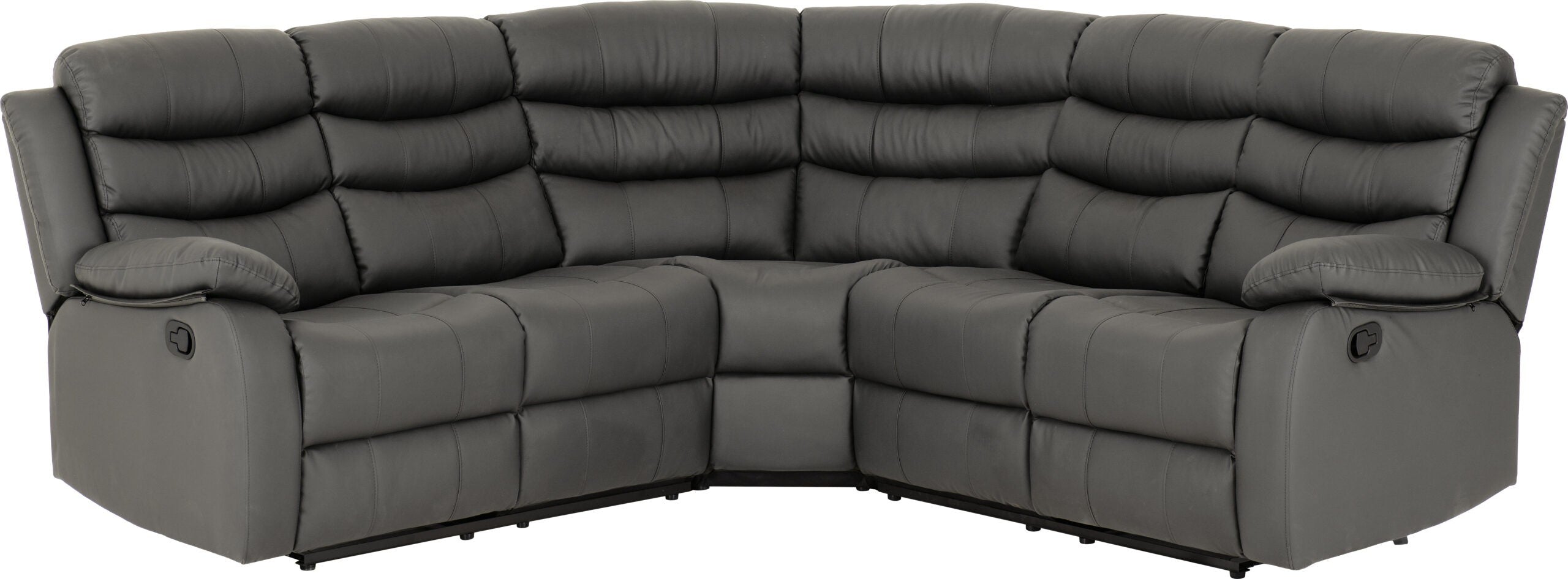 Roma Corner Recliner Sofa Grey Faux Leather