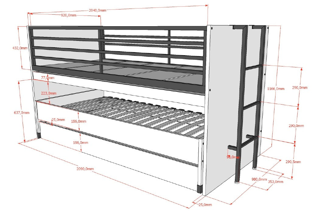 Sam Mid Sleeper (86) 90 X 200 Cm White