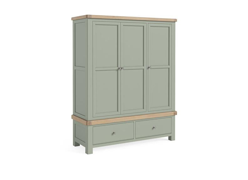 Salcombe Sage Triple Wardrobe - closed