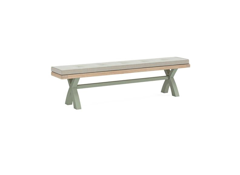 Salcombe Sage Dining Bench – Optional Fabric Cushion