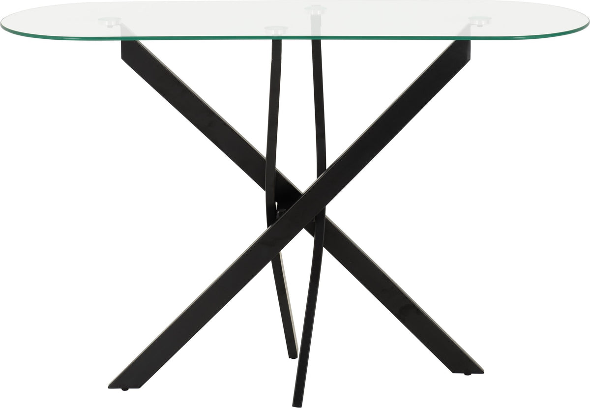 Sheldon Console Table Clear Glass/Black