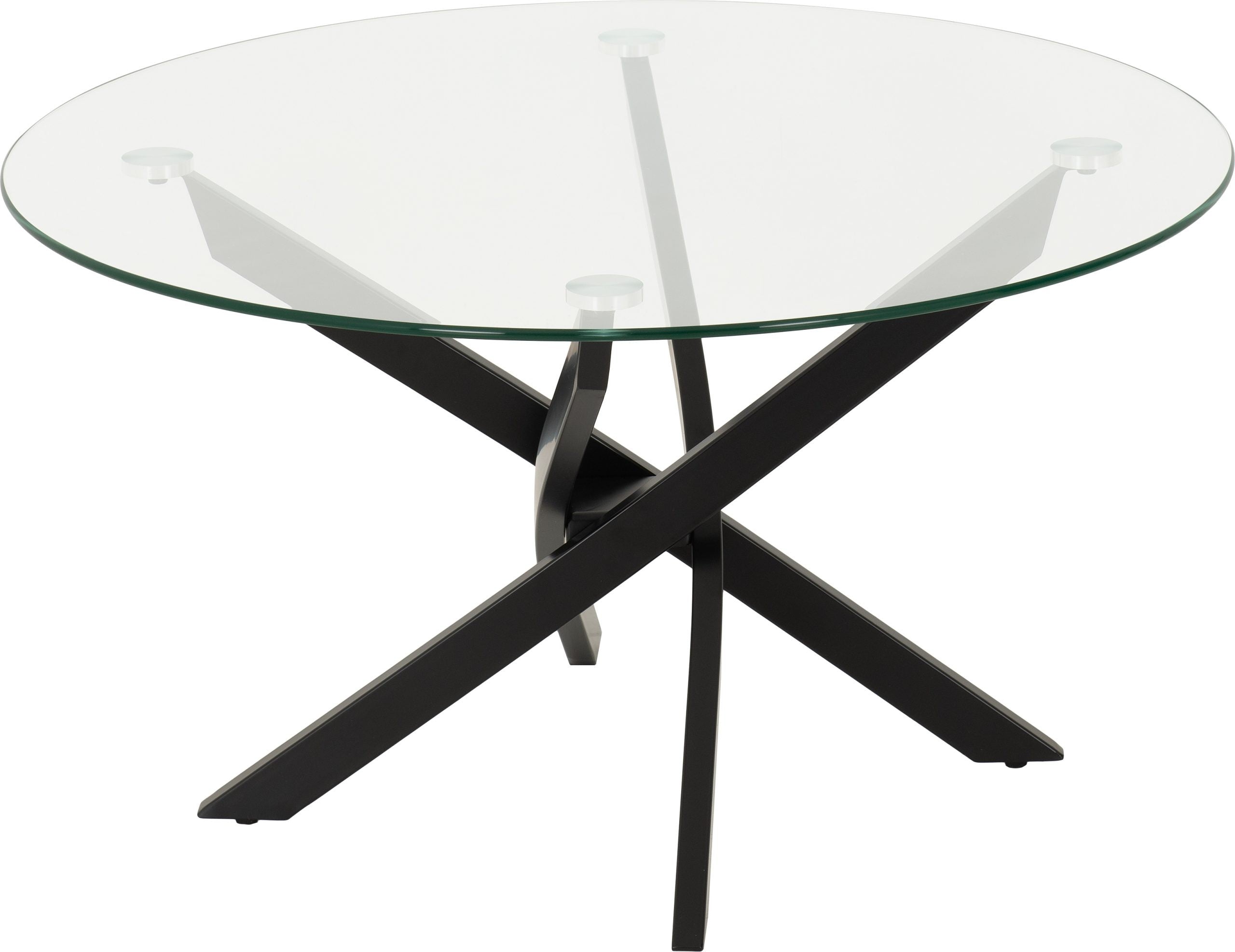Sheldon Round Coffee Table Clear Glass/Black