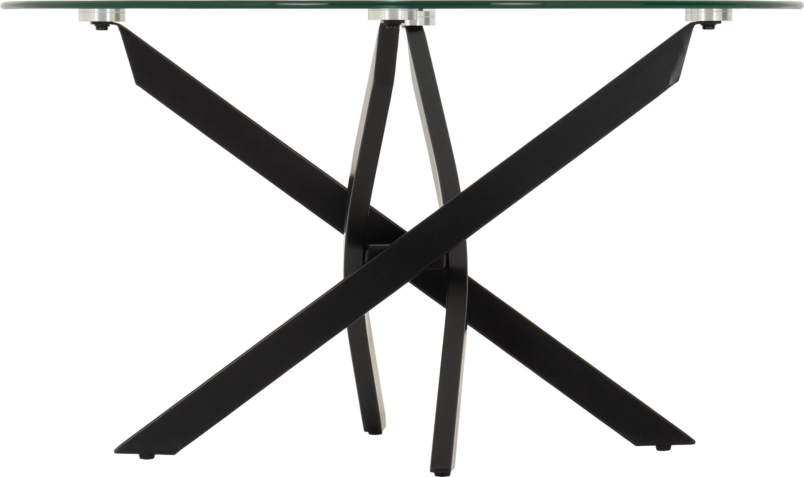 Sheldon Round Coffee Table Clear Glass/Black