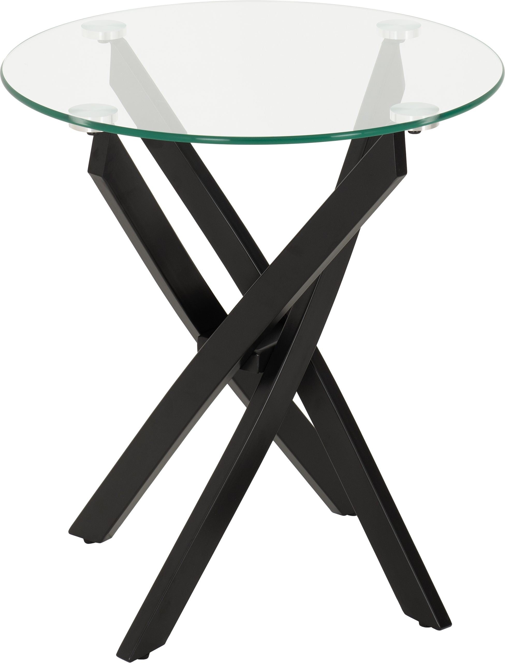 Sheldon Side Table Clear Glass/Black