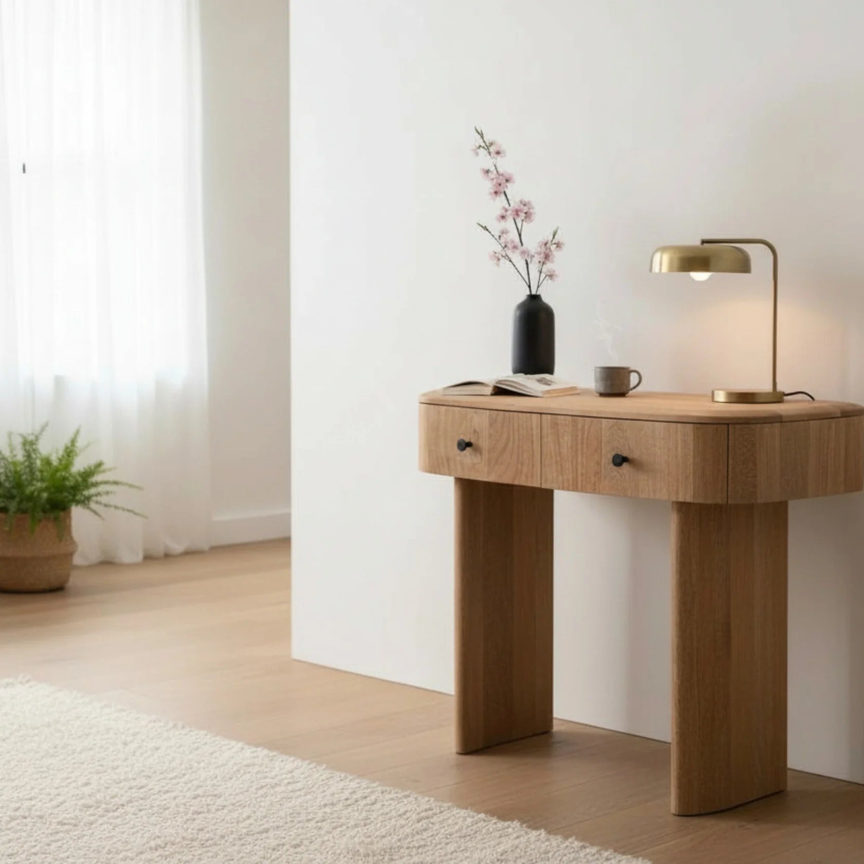 Sindhu Console Table – Solid Mango Wood Natural Finish