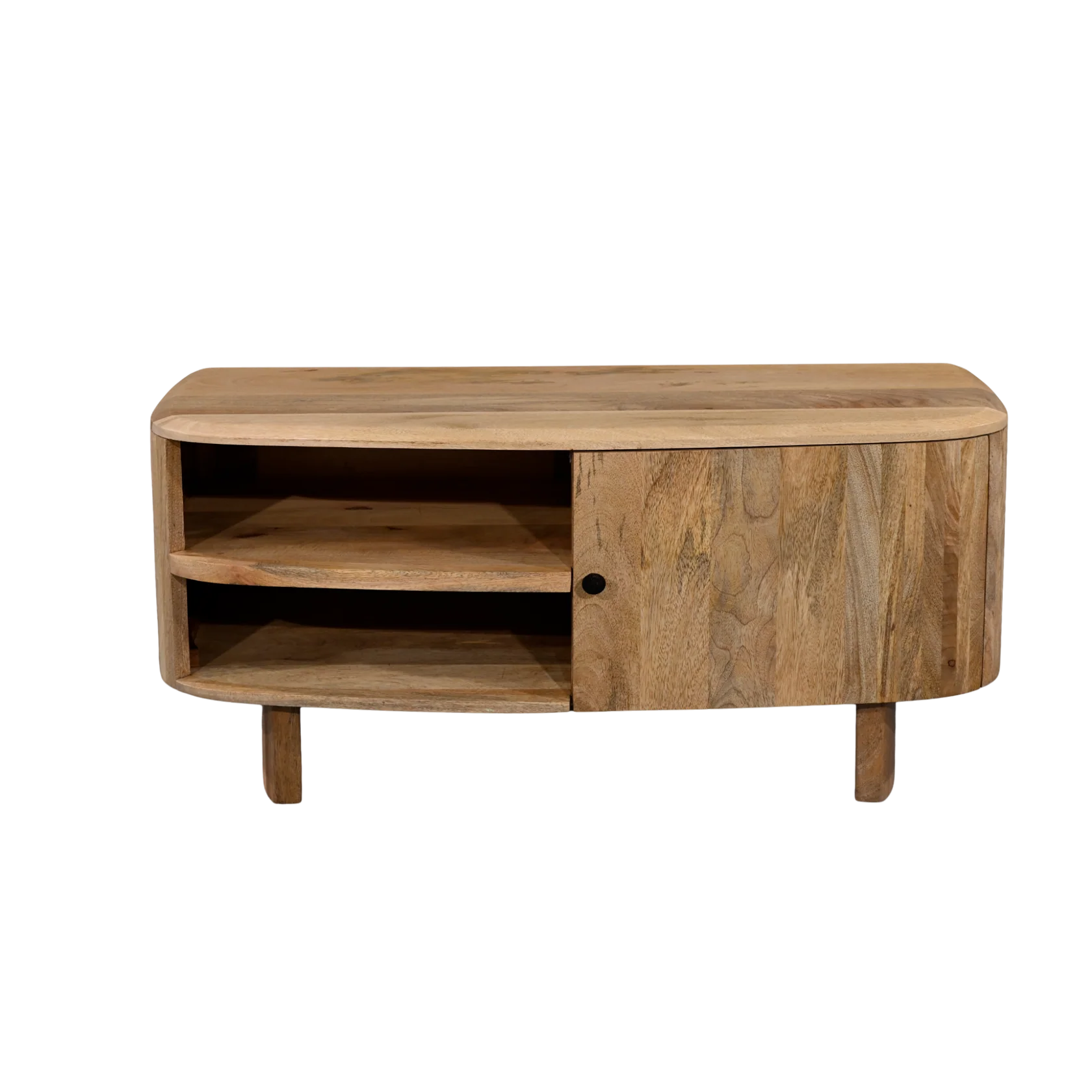 Sindhu 1 Door TV Unit – Solid Mango Wood Natural Finish