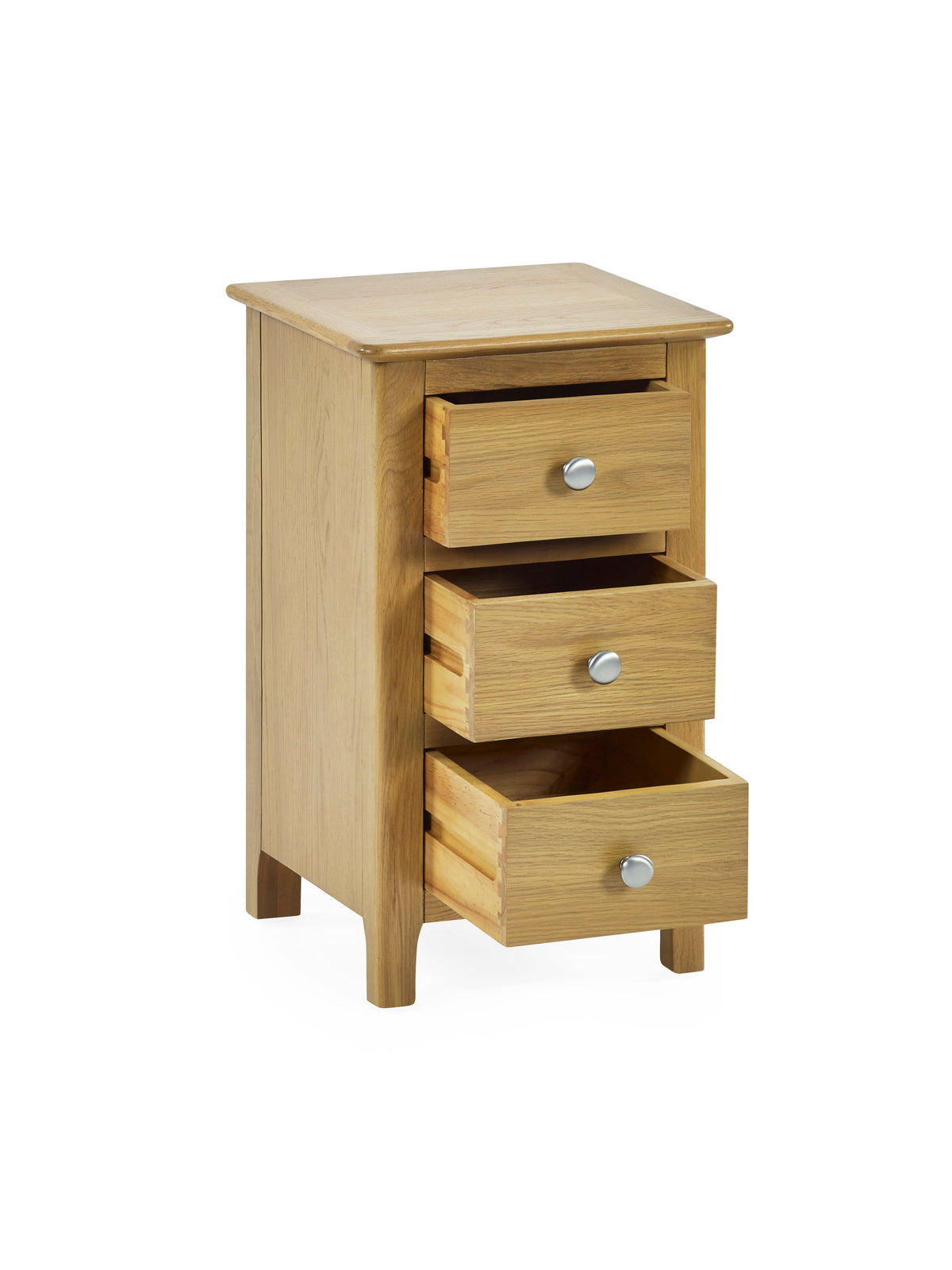Somerset Oak Compact 3 Drawer Bedside Table