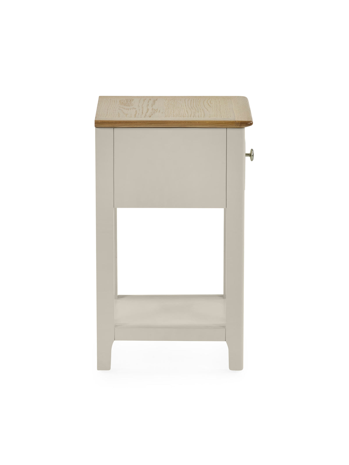 Somerset Truffle Grey and Oak Compact 1 Drawer Bedside Table with Shelf