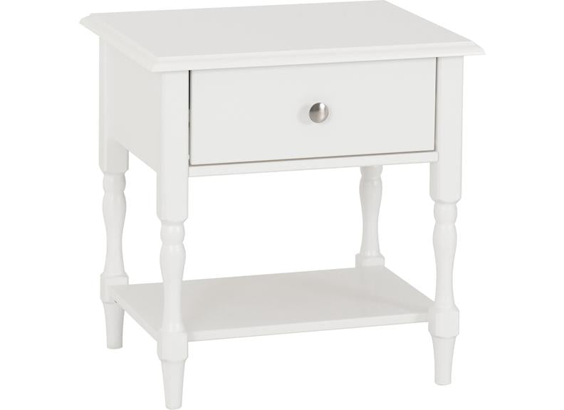 STRATFORD 1 DRAWER SIDE TABLE - WHITE