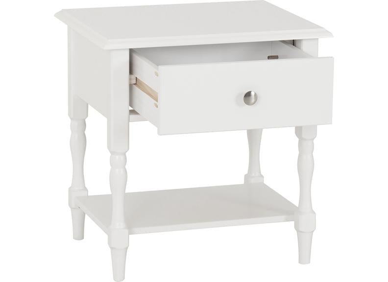 STRATFORD 1 DRAWER SIDE TABLE - WHITE