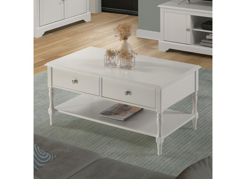 STRATFORD 2 DRAWER COFFEE TABLE - WHITE