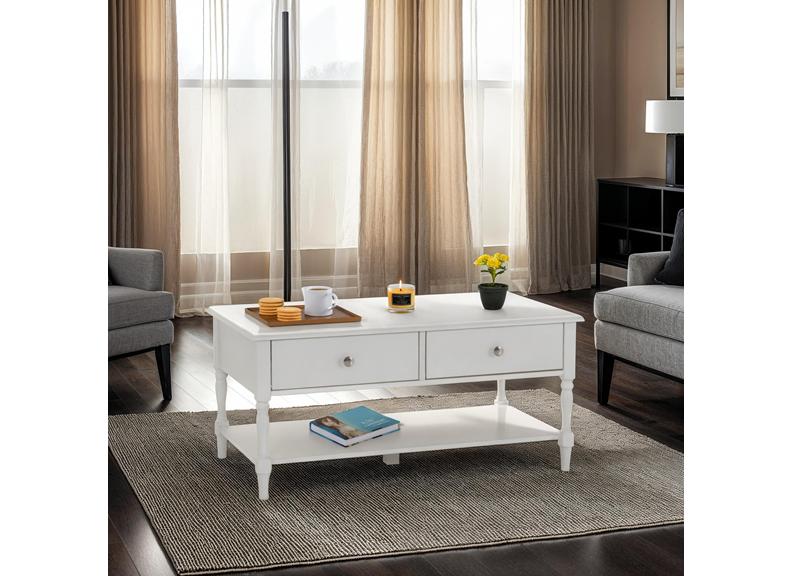 STRATFORD 2 DRAWER COFFEE TABLE - WHITE