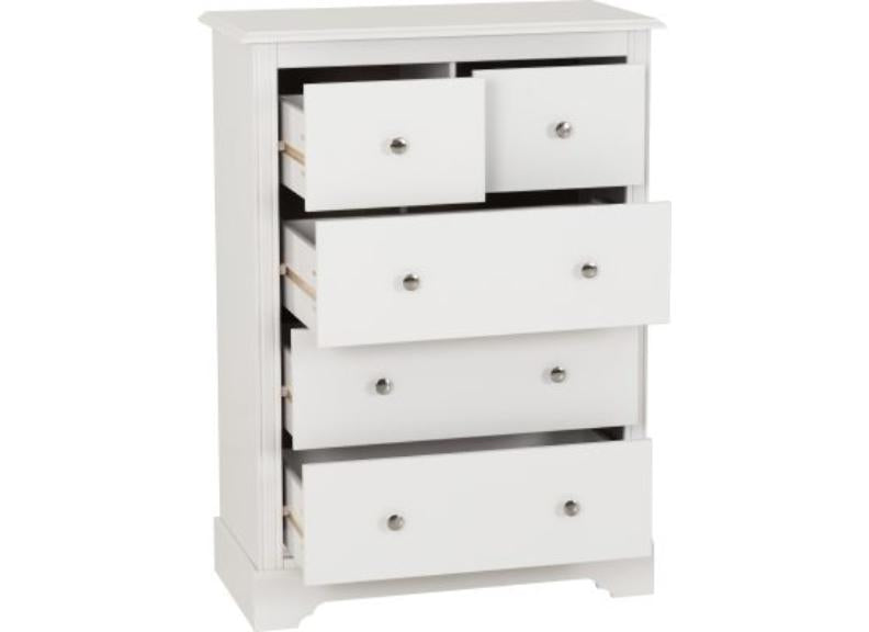 STRATFORD 3+2 DRAWER CHEST - WHITE