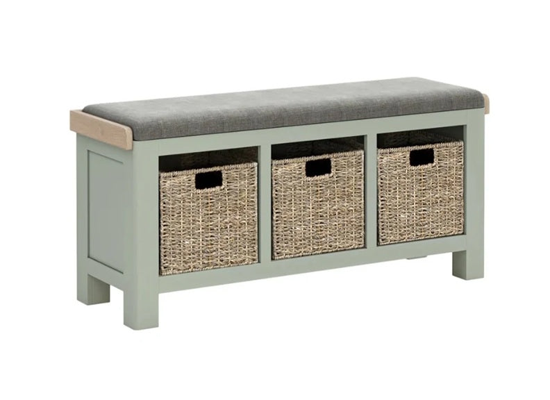 Salcombe Sage Storage Bench – Optional Cushion (Pre-Order Only)