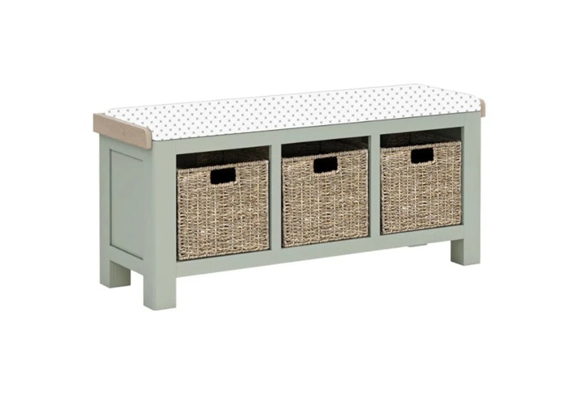 Salcombe Sage Storage Bench – Optional Cushion (Pre-Order Only)